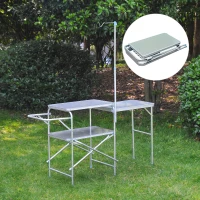 Outsunny 6' Portable Fold-Up Camp Kitchen - Silver(m-5)