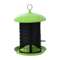 PawHut Triple Chamber Outdoor No Mess Bird Feeder Squirrel Proof - Lime Green / Black(m-1)