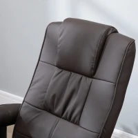 HOMCOM Electric Heated Massaging Sofa Upholstered PU Leather Recliner with Footrest - Brown(m-9)