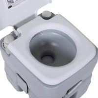 HOMCOM 20L/5.3 Gallon  Plastic Portable Toilet Seat for Camping Hiking Travel Indoor Outdoor(m-12)