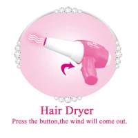 Qaba 2-in-1 Kids Piano Vanity Table Stool Princess Pretend Play Set with Lights(m-6)