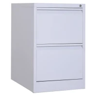 Vinsetto 28" Metal 2 Drawer Vertical Locking Office Filing Cabinet - White(m-9)