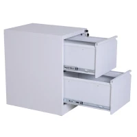 Vinsetto 28" Metal 2 Drawer Vertical Locking Office Filing Cabinet - White(m-7)