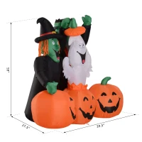 HomCom 5' LED Outdoor Halloween Inflatable Decoration - Monster Pumpkin Party(m-3)