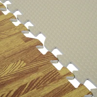 Soozier 18 Piece Interlocking Puzzle Foam Gym Floor Tile Mats - Wood Pattern(m-4)