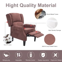 HomCom Artificial Suede Heated Back Massage Recliner Chair - Brown(m-3)
