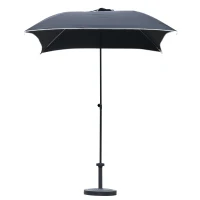 Outsunny 5.8' Compact Portable Round Sun Shade Folding Beach Patio Umbrella - Black(m-6)