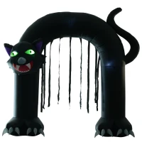 HOMCOM 9’ Outdoor Inflatable Halloween Arch - Creepy Black Cat(m-5)