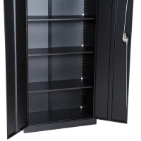 Vinsetto 72” Tall Steel Large Freestanding Commercial Warehouse Utility Storage Cabinet - Black(m-10)