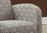 Monarch Upholstered Square Cushion High Seat Back Cotton Fabric Accent Arm Chair - Earth Tone Hexagon Pattern(m-3)