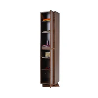 HomCom Swivel Storage Mirror Cabinet - Brown(m-4)