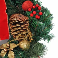HomCom 2' White LED Artificial Christmas Holiday Door Wreath(m-9)