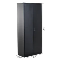 Vinsetto 72” Tall Steel Large Freestanding Commercial Warehouse Utility Storage Cabinet - Black(m-4)