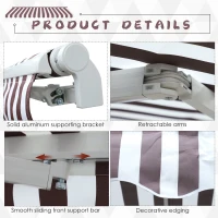 Outsunny 10' x 8' Retractable Sun Shade Patio/Window Awning that Opens Smooth & Quietly Reducing Heat in Your Home - White/Coffee(m-5)