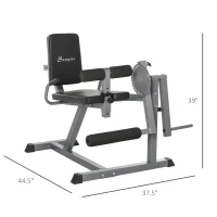 Soozier Adjustable Leg Extension and Curl Training Machine Home Gym Fitness - Black/Grey(m-3)