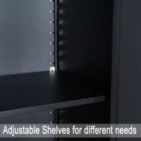 Vinsetto 72” Tall Steel Large Freestanding Commercial Warehouse Utility Storage Cabinet - Black(m-12)