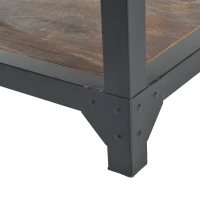 HomCom Rustic Wood Industrial Style Metal Frame Coffee Table(m-7)