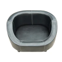 Pawhut Deluxe PU Leather Pet / Dog Sofa Bed - Black(m-4)