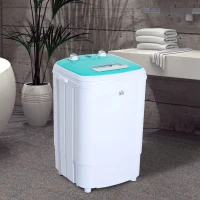 HomCom Top Load Portable Electric Washing Machine - Spin Wash and Dry (Green)(m-2)