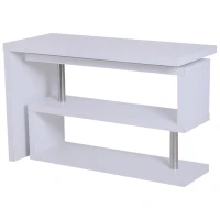 HomCom 75” L Shaped Writing Desk Rotating Desk Swivel Corner Home Office Study Desk - White(m-7)