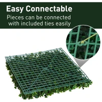Outsunny 20"x 20" 12 Piece Artificial Boxwood Hedge Mat Panels Outdoor Patio - Clover(m-5)