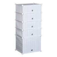 HomCom 5 Drawer Storage Cube Stackable Portable Wardrobe Cabinet with Doors(m-8)