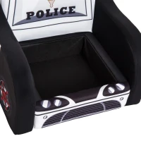 Qaba 17" Multi Spandex Storage Sofa Chair for Kids - Police Car(m-11)
