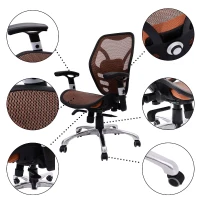 HomCom Mesh Ergonomic Home Office Desktop Computer Chair - Orange(m-5)