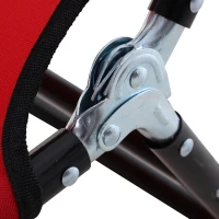 Outsunny 3-Position Folding Reclining Beach Chair Chaise Lounge Sun Lounger for Poolside Lawn - Red(m-12)