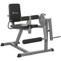 Soozier Adjustable Leg Extension and Curl Training Machine Home Gym Fitness - Black/Grey(m-2)