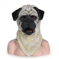 HomCom Pug Dog Costume Mouth Mover Halloween / Cosplay Hood(m-2)