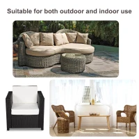 Outsunny Rattan Wicker Sofa Patio Chair w/ Weather-Resistance & Washable Cushion Cover - Pool/Patio/Spa(m-4)