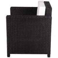 Outsunny Rattan Wicker Sofa Patio Chair w/ Weather-Resistance & Washable Cushion Cover - Pool/Patio/Spa(m-8)