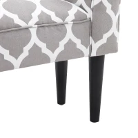 HomCom Designer Upholstered Ottoman Linen Covering Vanity Seat - Grey(m-6)