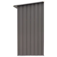 Outsunny 85" Steel Sturdy Firewood Covered Shed Storage Rack - Gray(m-9)