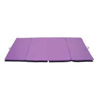 Soozier 6' x 4' x 2" PU Leather Folding Gymnastics / Martial Arts Mat - Purple(m-1)