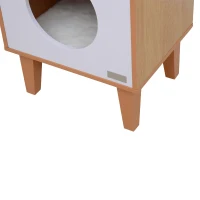 PawHut 20" Mid Century Dual Multi Level Elevated Cat Bed And Lounger Condo(m-8)