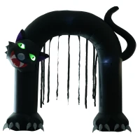HOMCOM 9’ Outdoor Inflatable Halloween Arch - Creepy Black Cat(m-6)