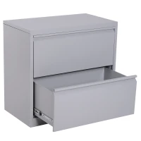 Vinsetto 2 Drawer File Cabinet Metal Storage Chest Home Office - Grey(m-3)