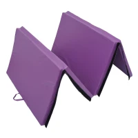 Soozier 6' x 4' x 2" PU Leather Folding Gymnastics / Martial Arts Mat - Purple(m-11)