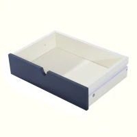 HomCom 40" Modern Wooden Coffee Table with Drawer - White / Blue Grey / Woodgrain(m-8)