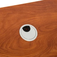 HomCom 47" Compact Wooden Modern Home Office Desk with Storage Shelves and Cabinet - Brown Golden Oak(m-5)