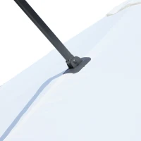 Outsunny 8ft x 8ft Square Offset 360 Cantilever Market Patio Umbrella with Cross Base Off White(m-10)