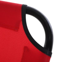 Outsunny 3-Position Folding Reclining Beach Chair Chaise Lounge Sun Lounger for Poolside Lawn - Red(m-14)