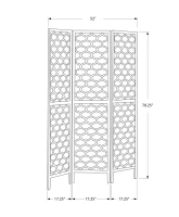 Monarch 3-Panel Modern Lantern Design Folding Privacy Screen Room Divider - Gold Wood Frame(m-4)