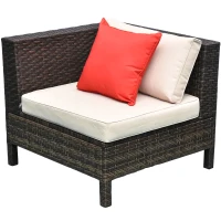 Outsunny 9 Piece Rattan Sectional Wicker Patio Sofa Set Outdoor Seating Furniture(m-13)