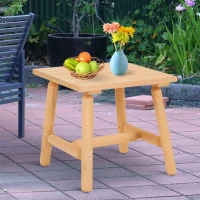 Outsunny Rustic Cabin Style Wooden Square Outdoor Patio End Table(m-2)