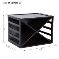 HomCom 16 Bottle Design Modern Wooden Stackable Tabletop Wine Bottle Organizer(m-3)