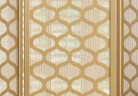 Monarch 3-Panel Modern Lantern Design Folding Privacy Screen Room Divider - Gold Wood Frame(m-3)