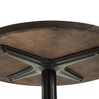 HOMCOM Rustic Industrial Bar Height Pub Table, 42"H, Metal with Elm Wood Top, Perfect for Casual Dining & Entertainment Spaces(m-6)